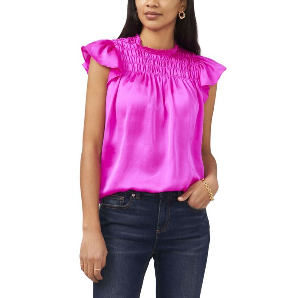 Sam Jess Womens Flutter Sleeve With Smocking Top